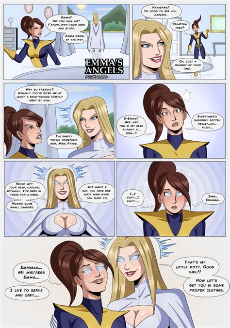 Rule 34 Blonde Hair Blue Eyes Brown Eyes Brown Hair Comic Comic Page Emma Frost Female Female