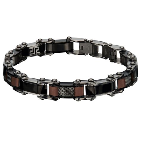 Inox Jewelry Men's Stainless Steel Black IP, Cappuccino IP Reversible ...