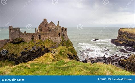 Dunluce Castle Ruin Northern Ireland Stock Photo - Image of fortress ...