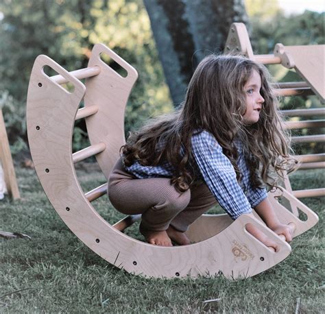 Kletterbogen Montessori Gro Holz Bogenwippe Pikler Kleinkinder Ab