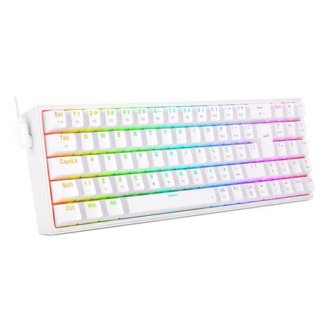 Teclado Mecanico Gamer Pollux Rgb Switch Red Redragon K Rgb W Branco