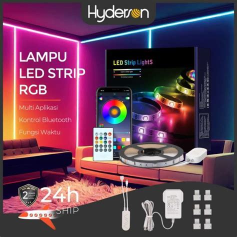 Promo Hyderson Lampu Led Strip 5050 5m Rgb Lampu Hias Warna Adaptor