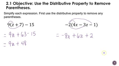 2 1 Distributive Property And Combining Like Terms Youtube