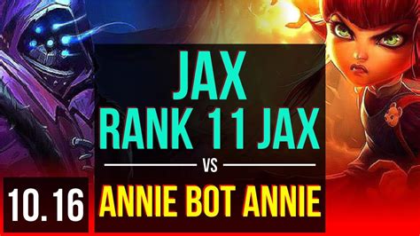 Jax Vs Annie Annie Top Defeat Rank Jax Winrate Na