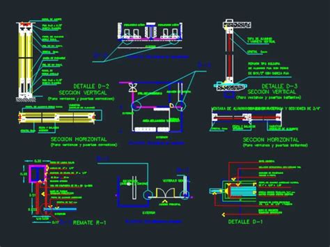 Detalles De Canceleria Para Puertas Y Ventanas En Autocad Librer A Cad