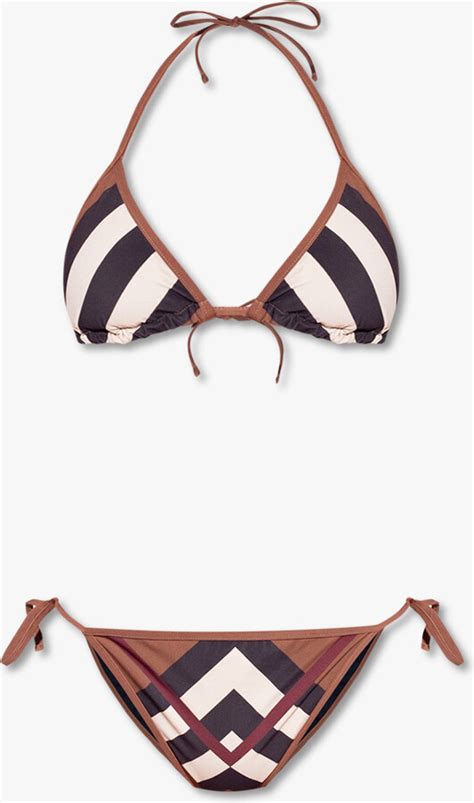 Burberry Patterned Bikini Brown Shopstyle Two Piece Swimsuits