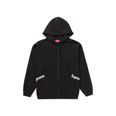 Supreme Color Blocked Zip Up Hooded Sweatshirt Blacksupreme Color