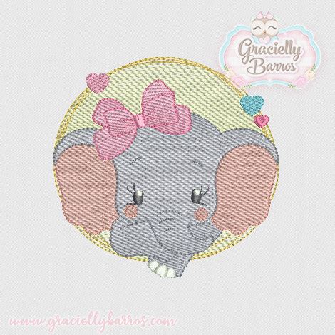 Matriz De Bordado Elefante GB063 Gracielly Barros