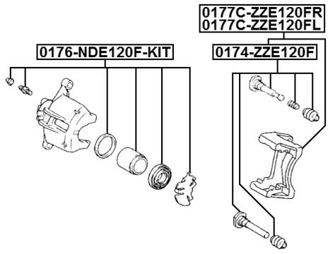 Brake Caliper Pin Slide Front FEBEST 0174 ZZE120F OEM 04952 02230 EBay