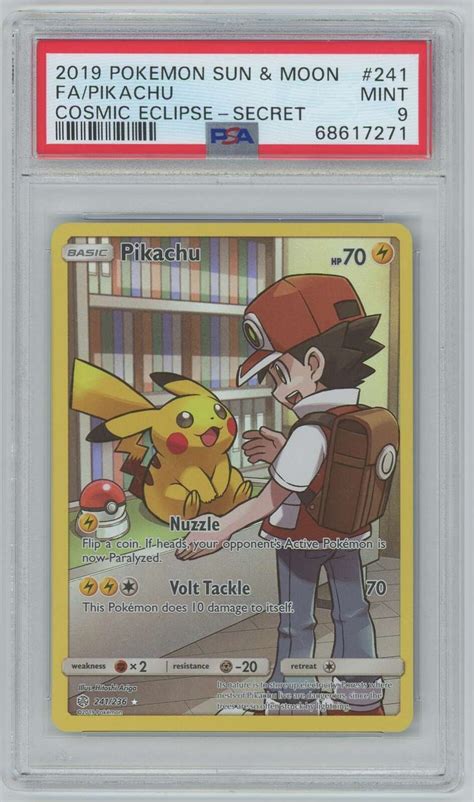 Pokemon Cosmic Eclipse Pikachu Full Art Secret Rare 241 236 PSA 9