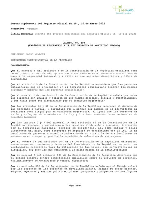 Reglamento Ley Orgánica De Movilidad Humana Pdf