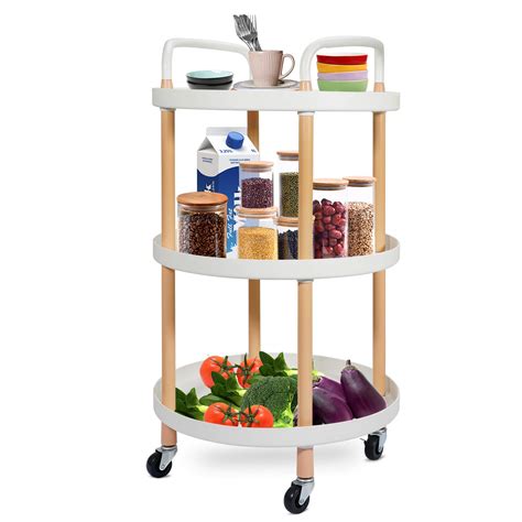 Buy Widousy 3 Tier Kitchen Storage Trolleys Round Serving Trolley