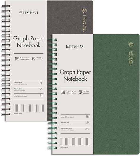 Amazon Emshoi Graph Paper Spiral Notebook X B