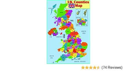 UK Counties Map Poster