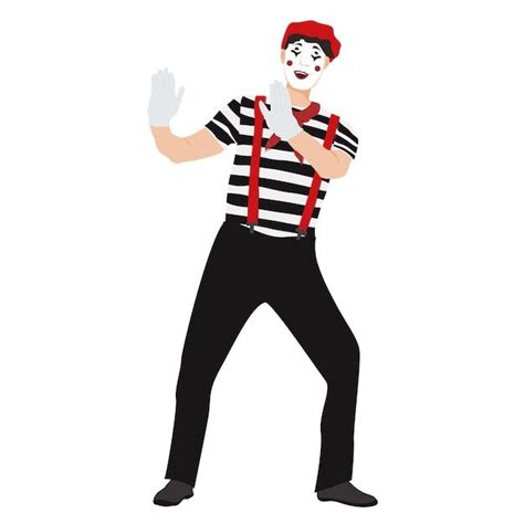 Premium Vector Mime Performing Pantomime Street Theater Performance