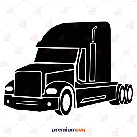 Semi Truck Silhouette SVG Cut File | PremiumSVG