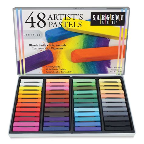 Sargent Art Square Chalk Pastels Assorted Colors Set Of 48 Blick Art Materials Chalk