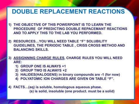 DOUBLE REPLACEMENT REACTIONS