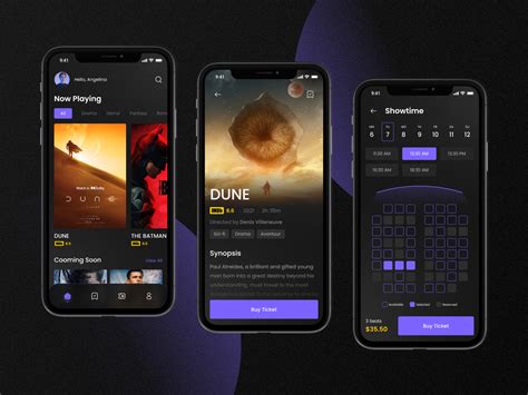 Mobile App Design Cinema App By Kalyna Design On Dribbble