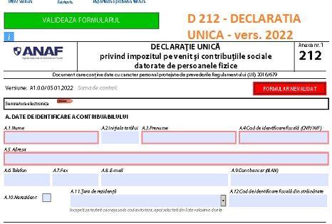 Declaraţia unică 2022 de la ANAF cuprinde câteva modificări faţă de