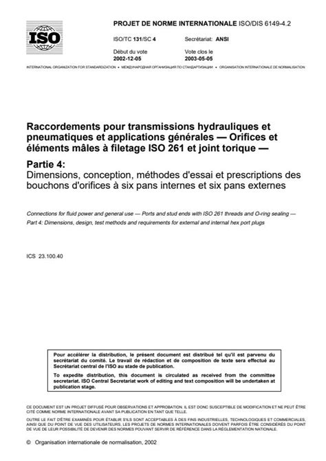 Iso Dis Connections For Fluid Power And General Use Ports