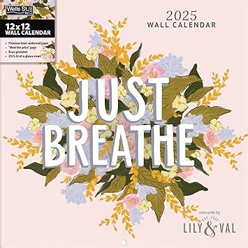 Amazon Wsbl Just Breathe X Wall Calendar