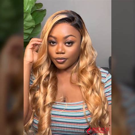 Ombre Honey Blonde Wear Go Glueless Straight And Body Wave Hd Lace Wig Mscoco Hair