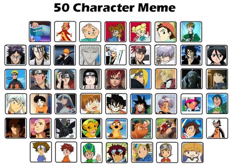 50 Character Meme By Chipmunkfan19 On Deviantart