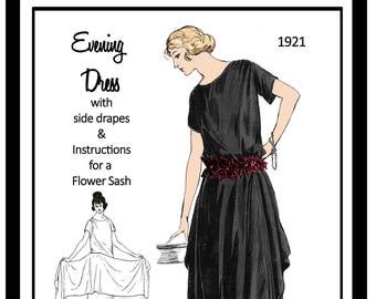 1920s Flapper Drop Waist Pussy Bow Dress PDF Sewing Pattern Etsy