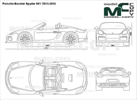 Porsche Boxster Spyder 981 2015 2016 2d Drawing Blueprints 44773