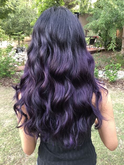 Black to Purple Ombre hair | Purple ombre hair, Hair styles, Ombre hair