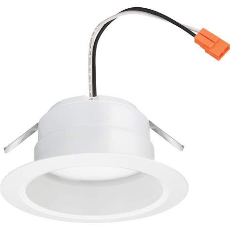 Lithonia Lighting E Series 4 In White Integrated Led Recessed Trim 3000k Warm White Smoot