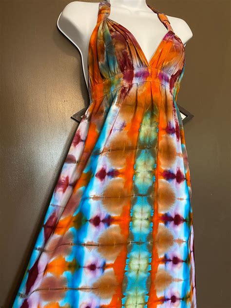 Tie Dye Dress Womens Medium Etsy