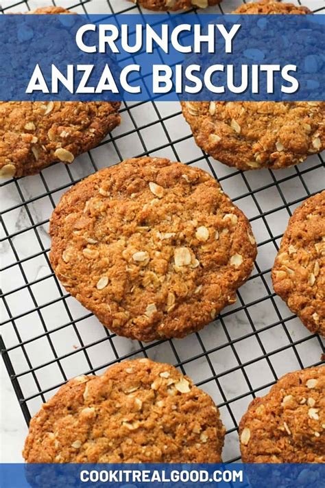 How To Make Anzac Biscuits Crunchy Biscuits Oatmeal Crispy Anzac