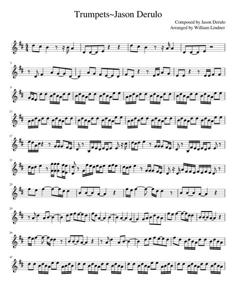 Trumpetsjason Derulo Sheet Music For Trumpet In B Flat Solo