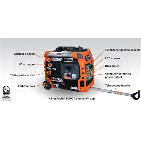 ECHO EGi 2300 1800 Watt Inverter Generator W ECHO COntrol