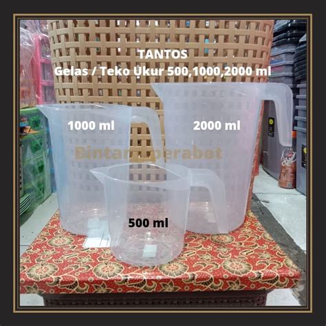 Jual TANTOS - Gelas / Teko Ukur Plastik 500-1000-2000 ml / Gelas Takar ...