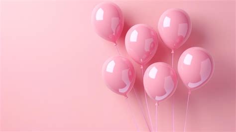 Premium Photo | Pink balloons on a pink background