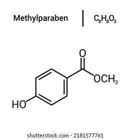 Chemical Structure Methylparaben C8h8o3 Stock Vector (Royalty Free ...