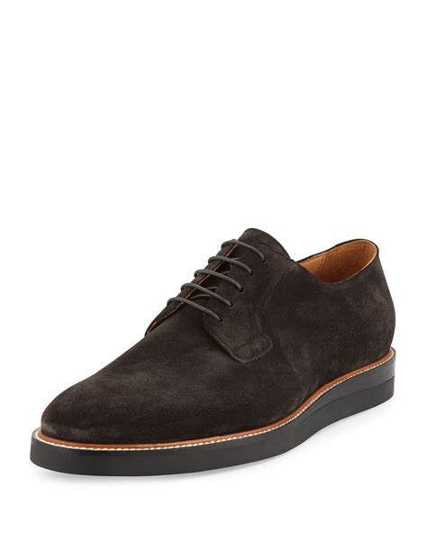 Vince Suede Lace Up Platform Oxford In Gray For Men Grey Lyst