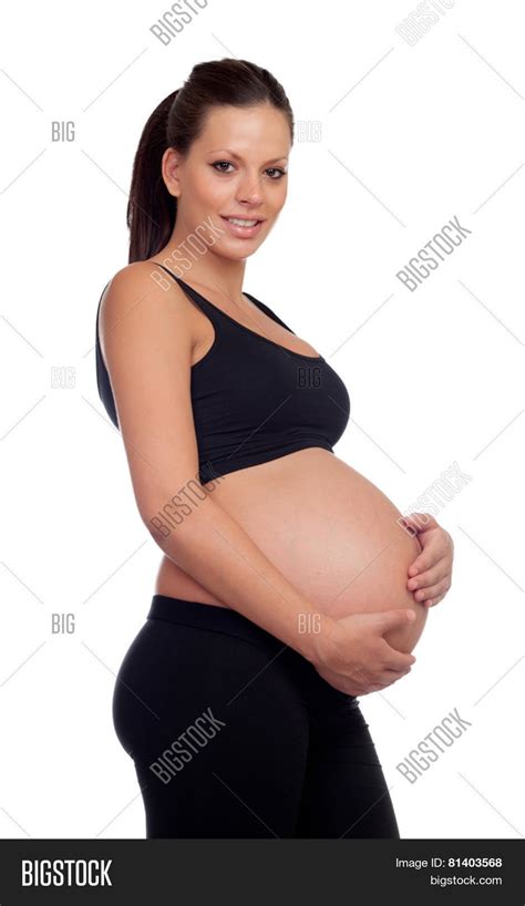 Brunette Pregnant Image Photo Free Trial Bigstock