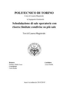 Schedulazione Di Sale Operatorie Con Risorse Limitate Condivise Su Pi