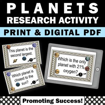 The Planets Of The Solar System Planet Research Project Activity Astronomy