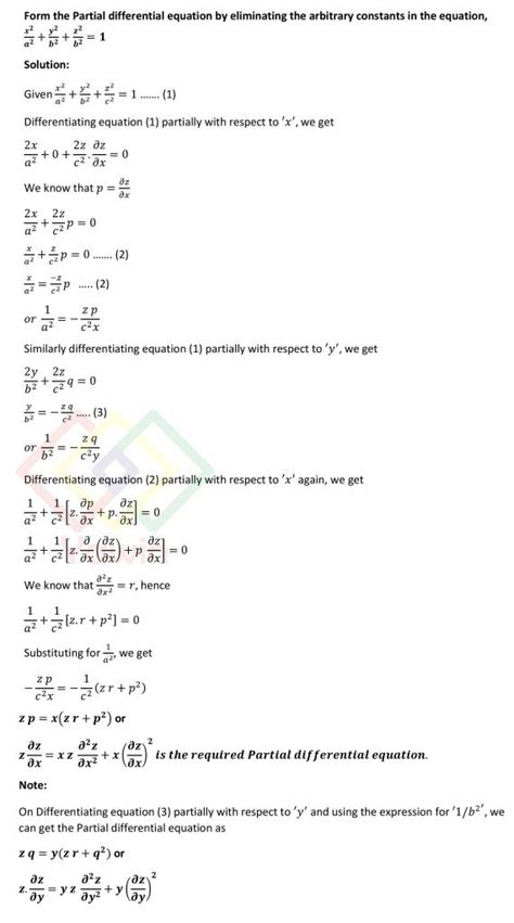 Form The Partial Differential Equation By Eliminating The Arbitrary Constants In The Equation X