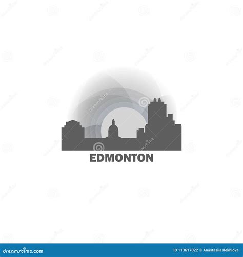 Edmonton City Cool Skyline Logo Illustration Stock Vector ...