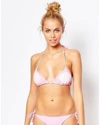 Pink Print Bikini Tops For Women Lookastic