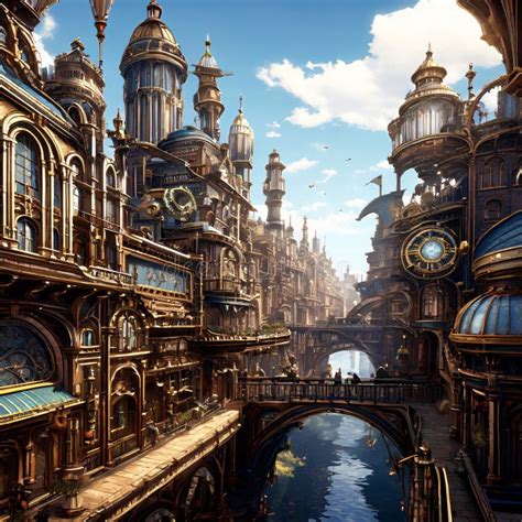 Highly Detailed Steampunk Cityscape Stock Illustration - Illustration ...