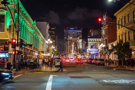 Nightlife at Historic Gaslamp Quarter San Diego - CALIFORNIA, USA ...