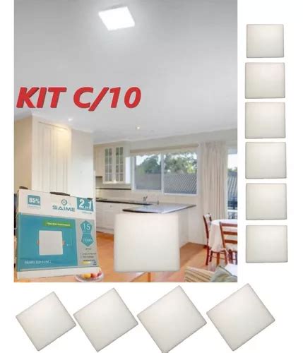 Kit 10 Plafon Painel Led Sobrepor Embutir Borda Infinita