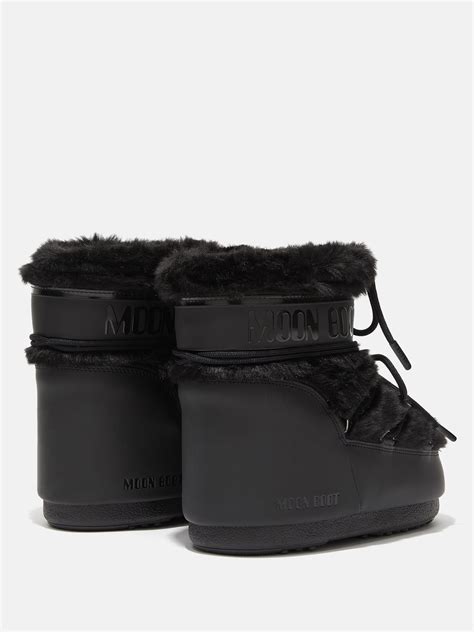 ICON LOW BLACK FAUX-FUR BOOTS | Moon Boot®